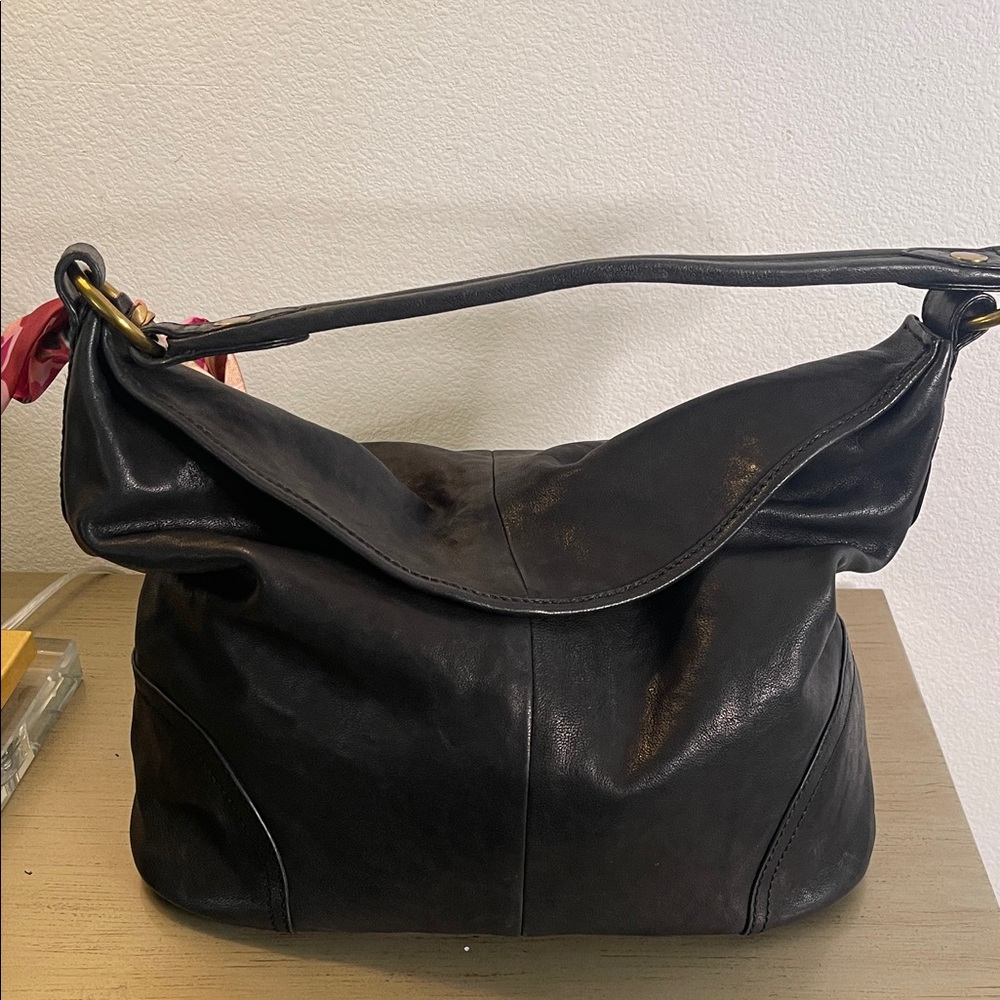 Frye Black Leather Hobo Bag